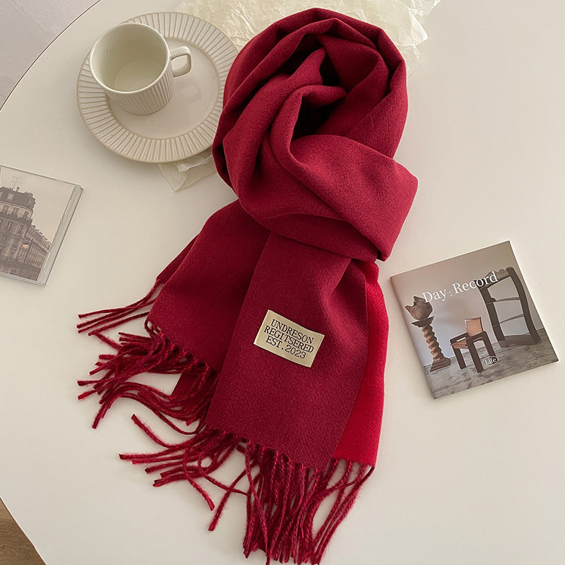 Double-Sided, Winter, Warm, Artificial Cashmere Scarf