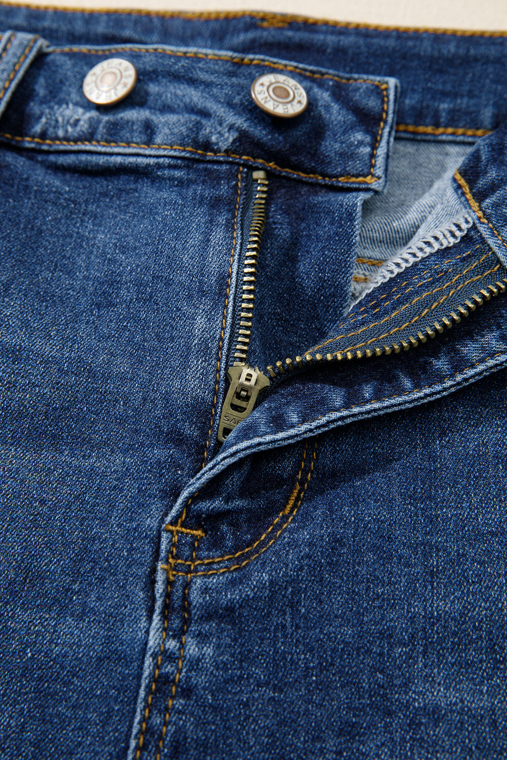 Sail Blue Asymmetric Raw Hem Distressed Whiskery Denim Shorts