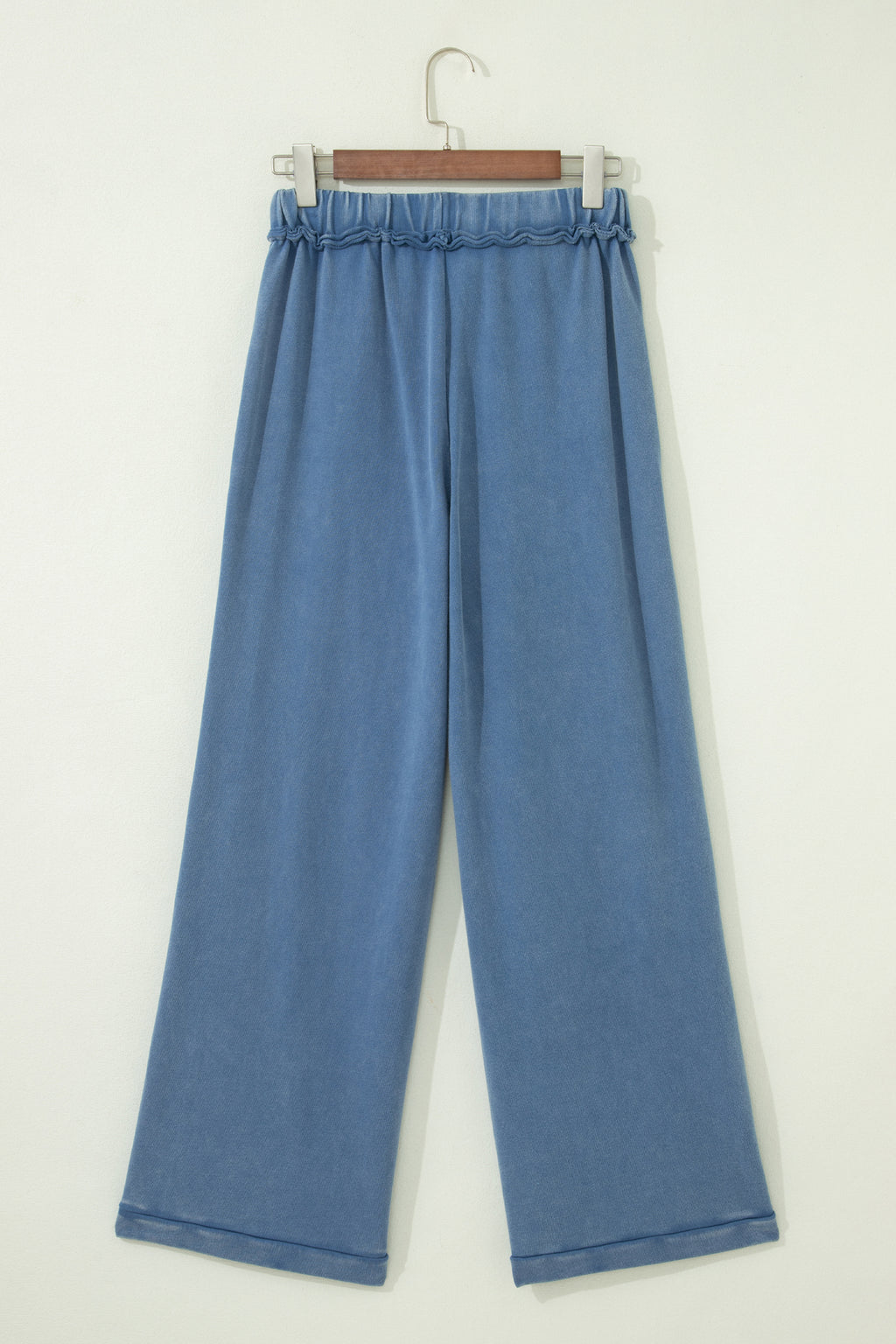 Ashleigh Blue Mineral Wash Drawstring Retro High Waist Wide Leg Western Pants