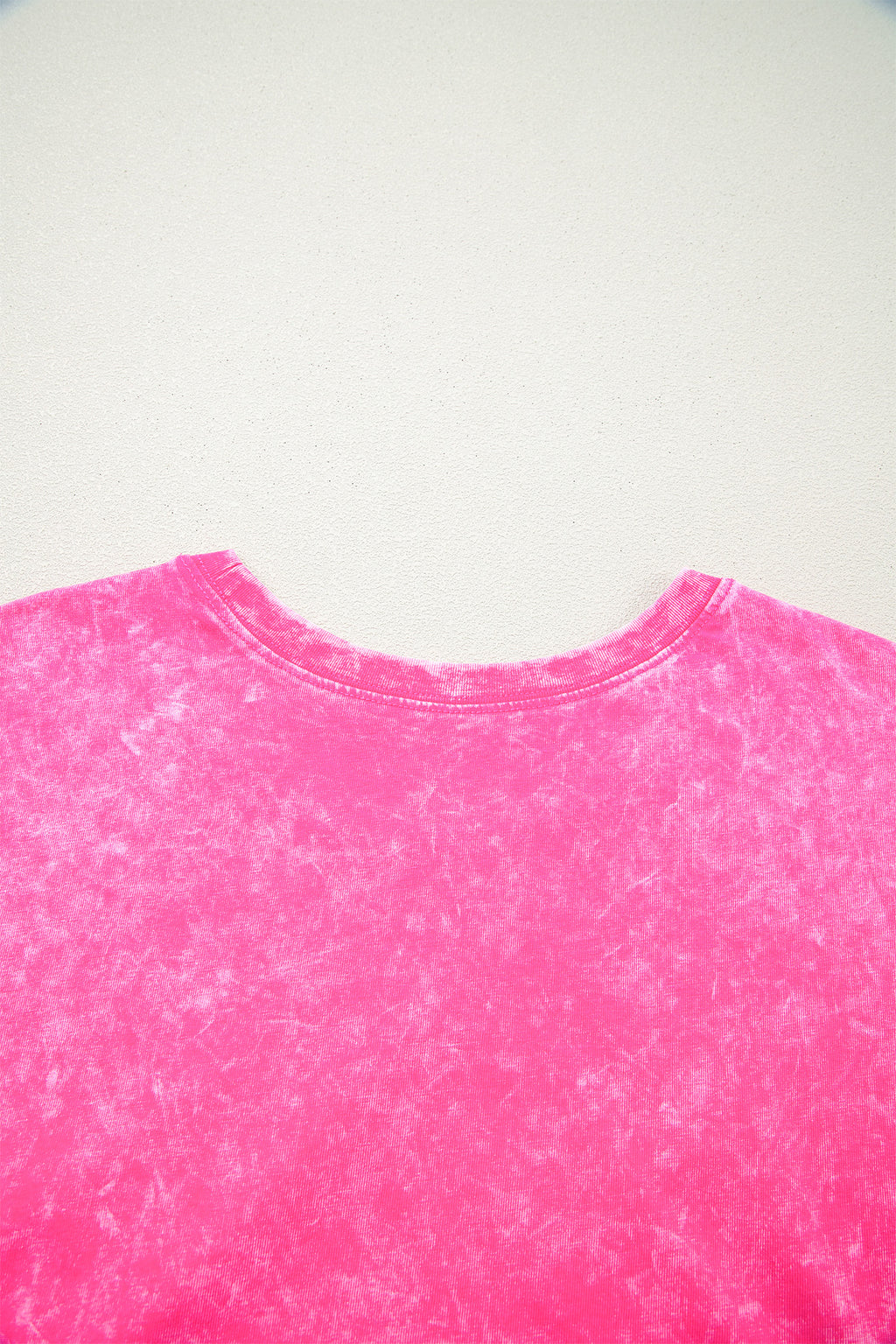 Rose Red Mineral Wash Cotton Short Set