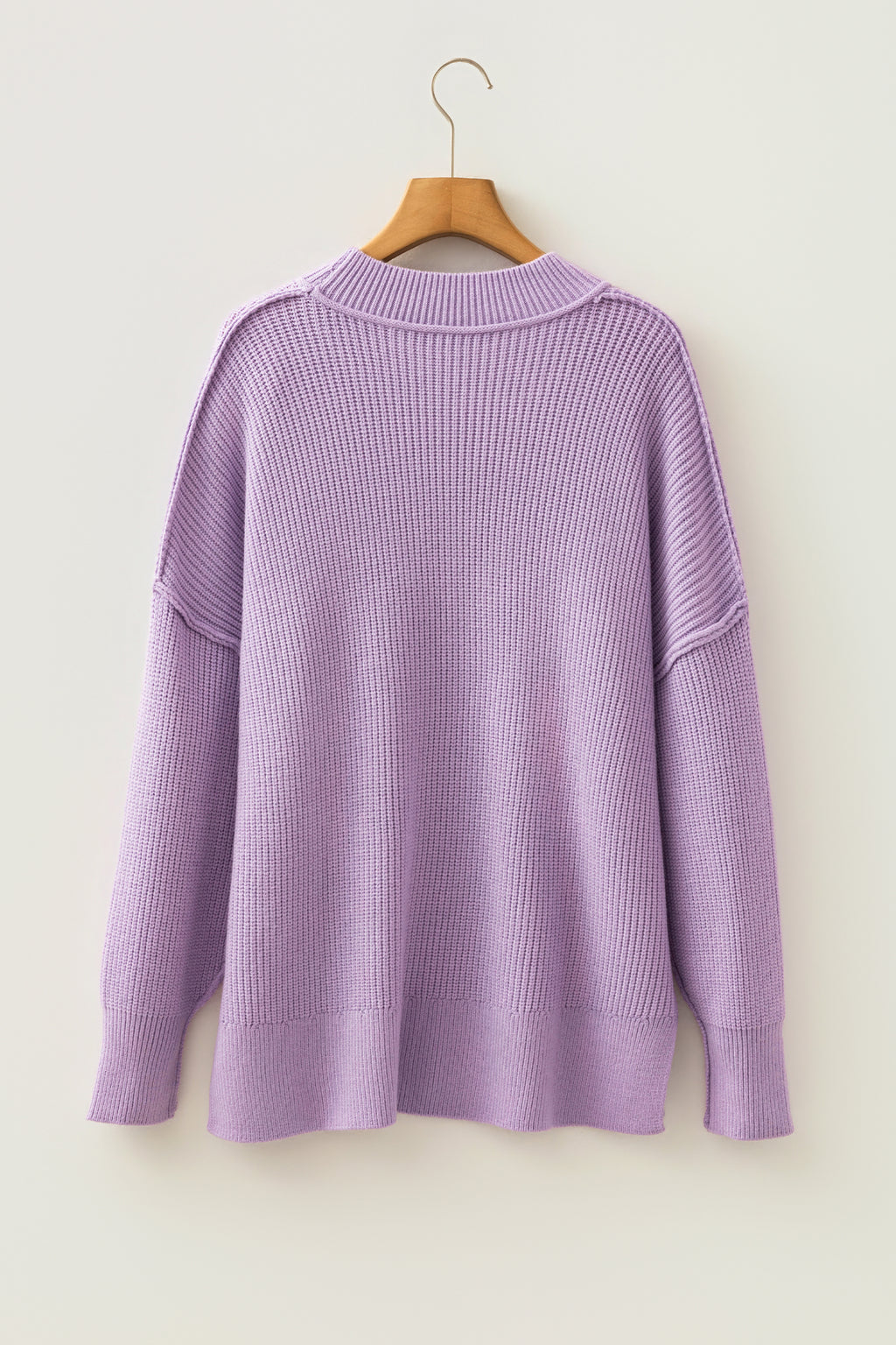 Orchid Bouquet Long Sleeve Ribbed Knit Stand Neck Regular Fit Sweater