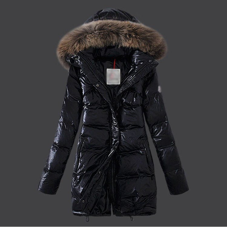 Imitation Raccoon Fur Collar Thick Plus Size Slim Down Padded Jacket Mid-Length