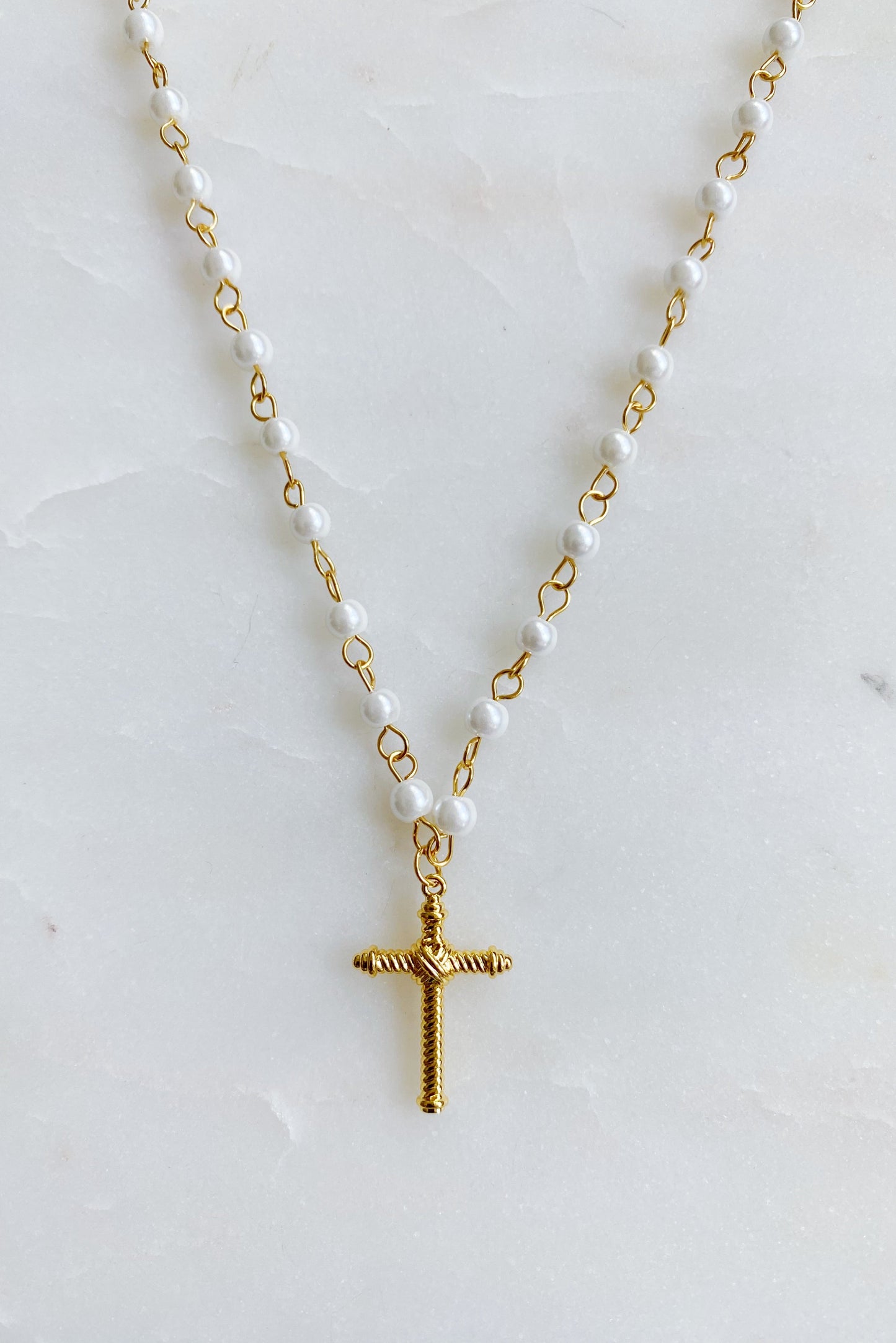 Cabled Cross Pendant Necklace by Ellisonyoung.com