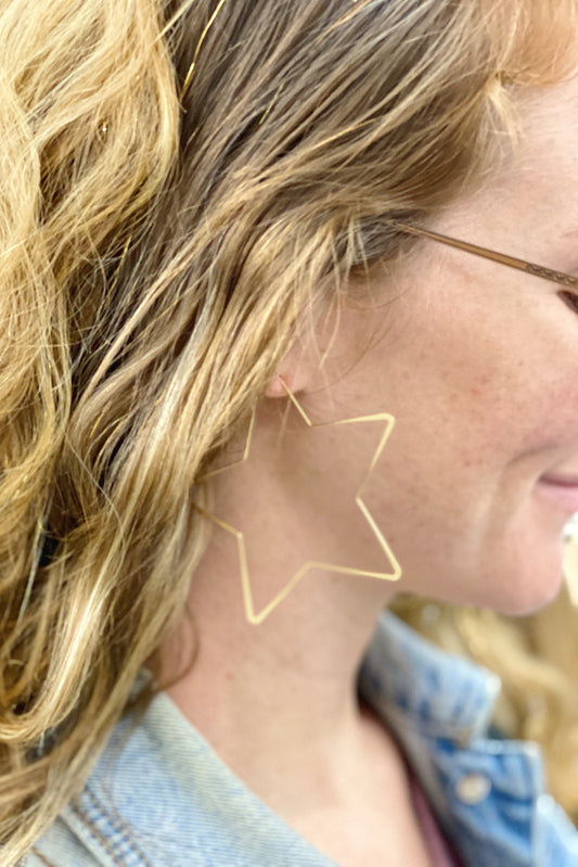 Twinkling Star Hoop Earrings by Ellisonyoung.com