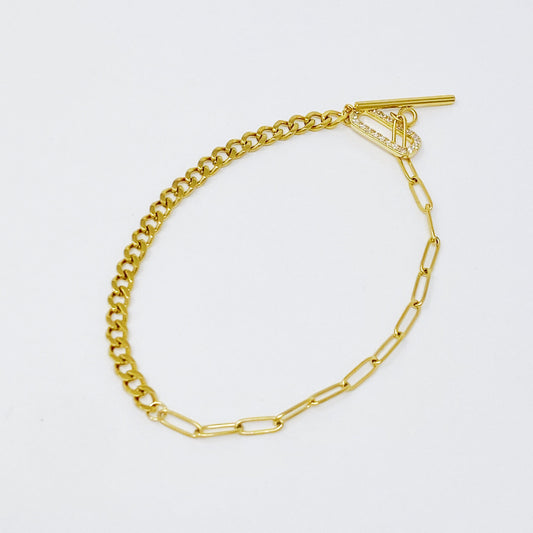 Mixed Chain Glam Toggle Anklet by Ellisonyoung.com