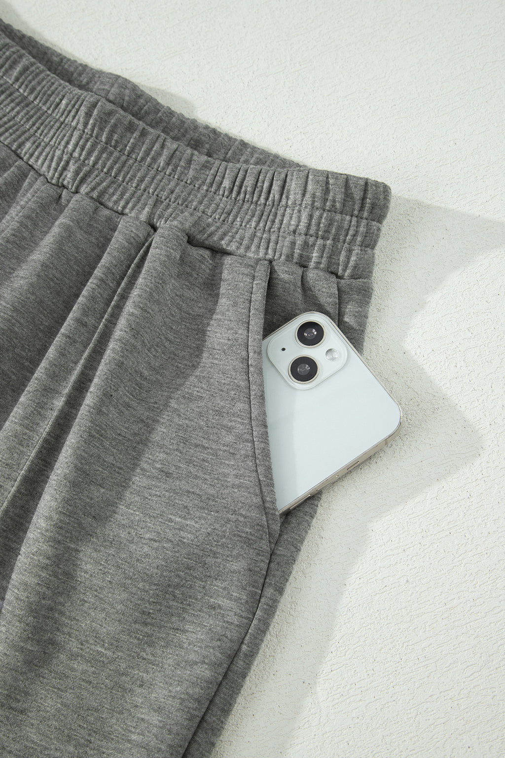 Gray Half Zip Polo Tee Casual Pant Set