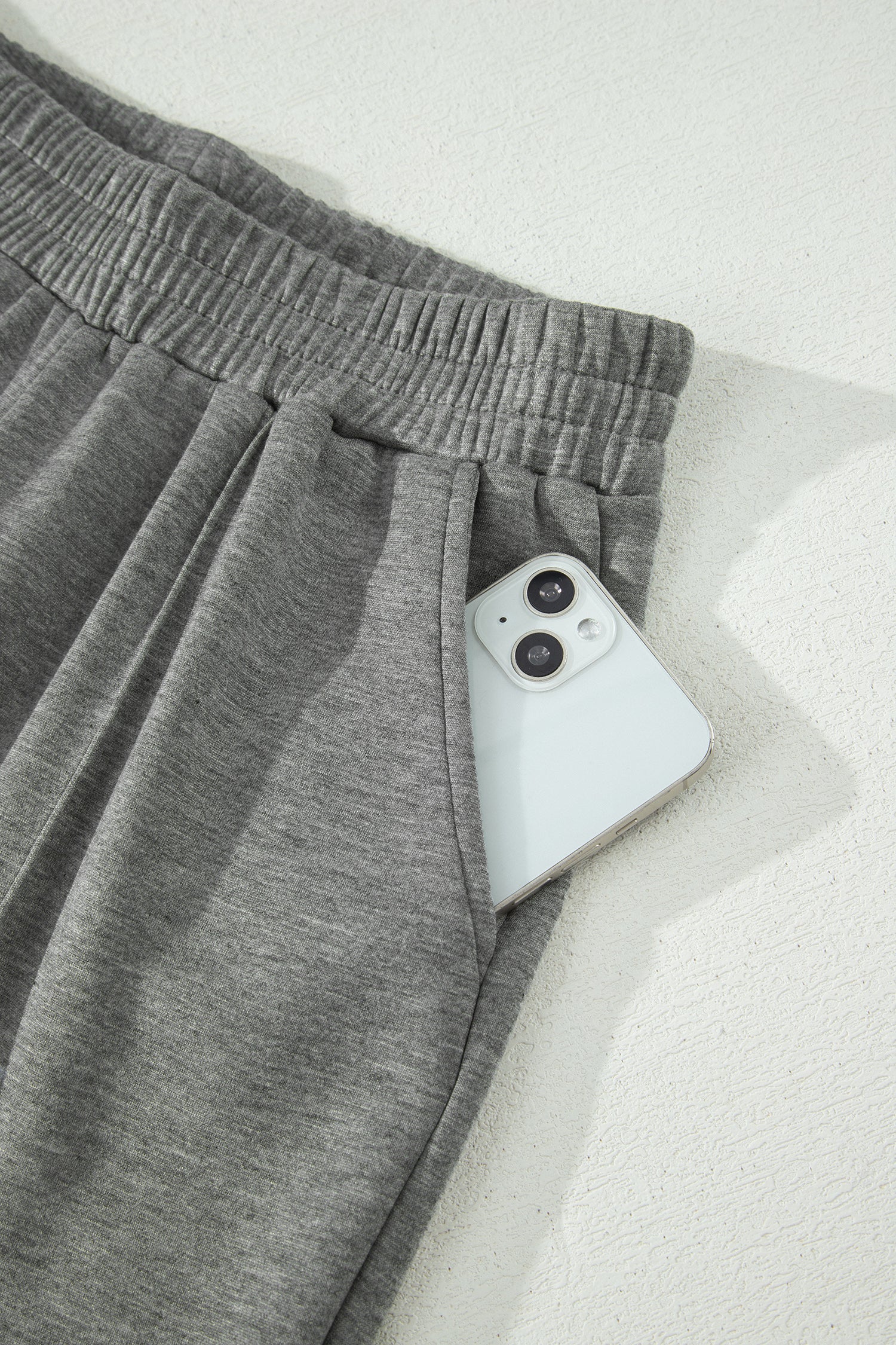 Gray Half Zip Polo Tee Casual Pant Set