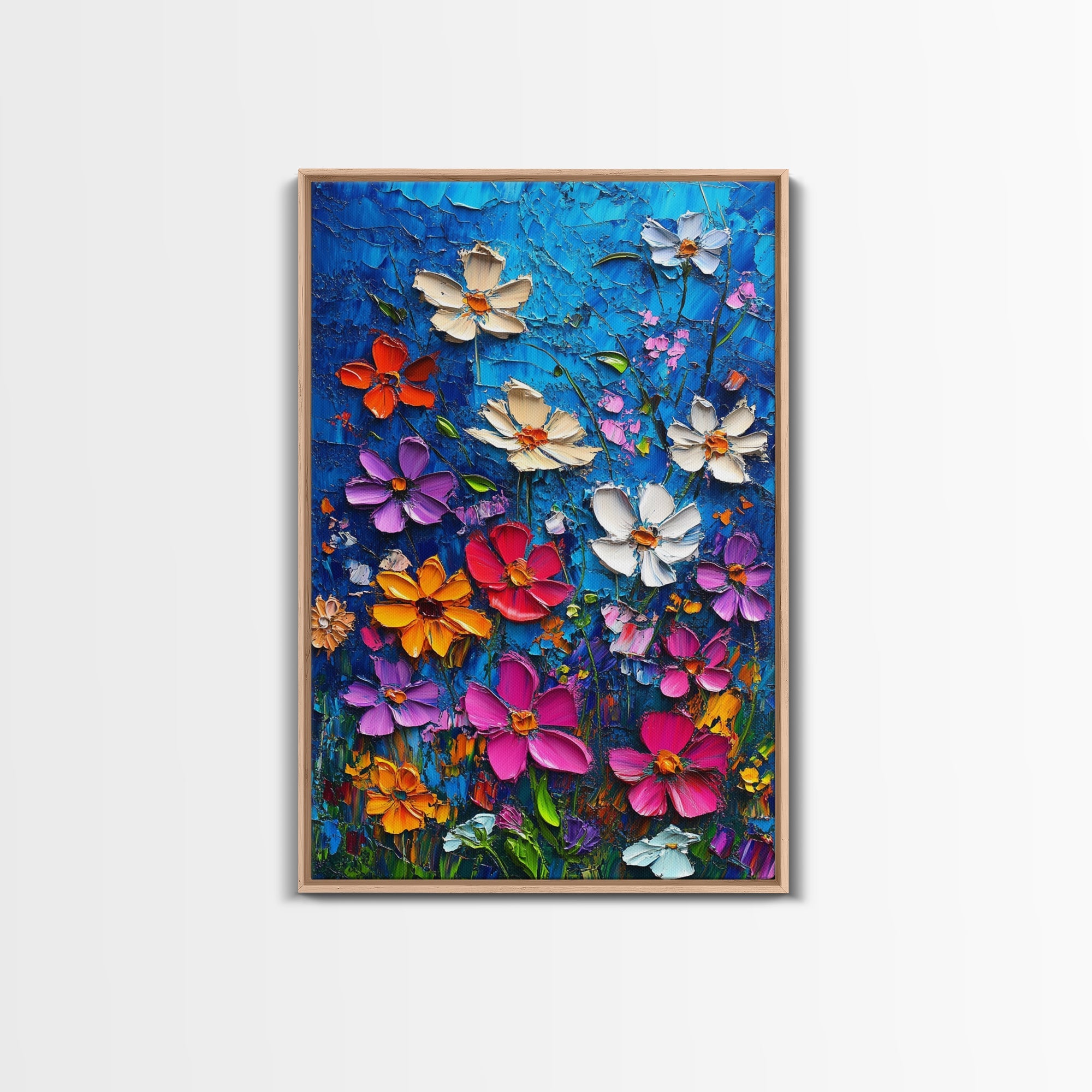 Wildflower Oil Painting Print, Wildflowers Home Decor, Boho Wall Art, Botanical Art, Oil Painting Wall Art, Floral Wall Prints