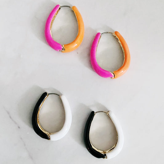 Two Toned Reversible Hoop Earrings by Ellisonyoung.com