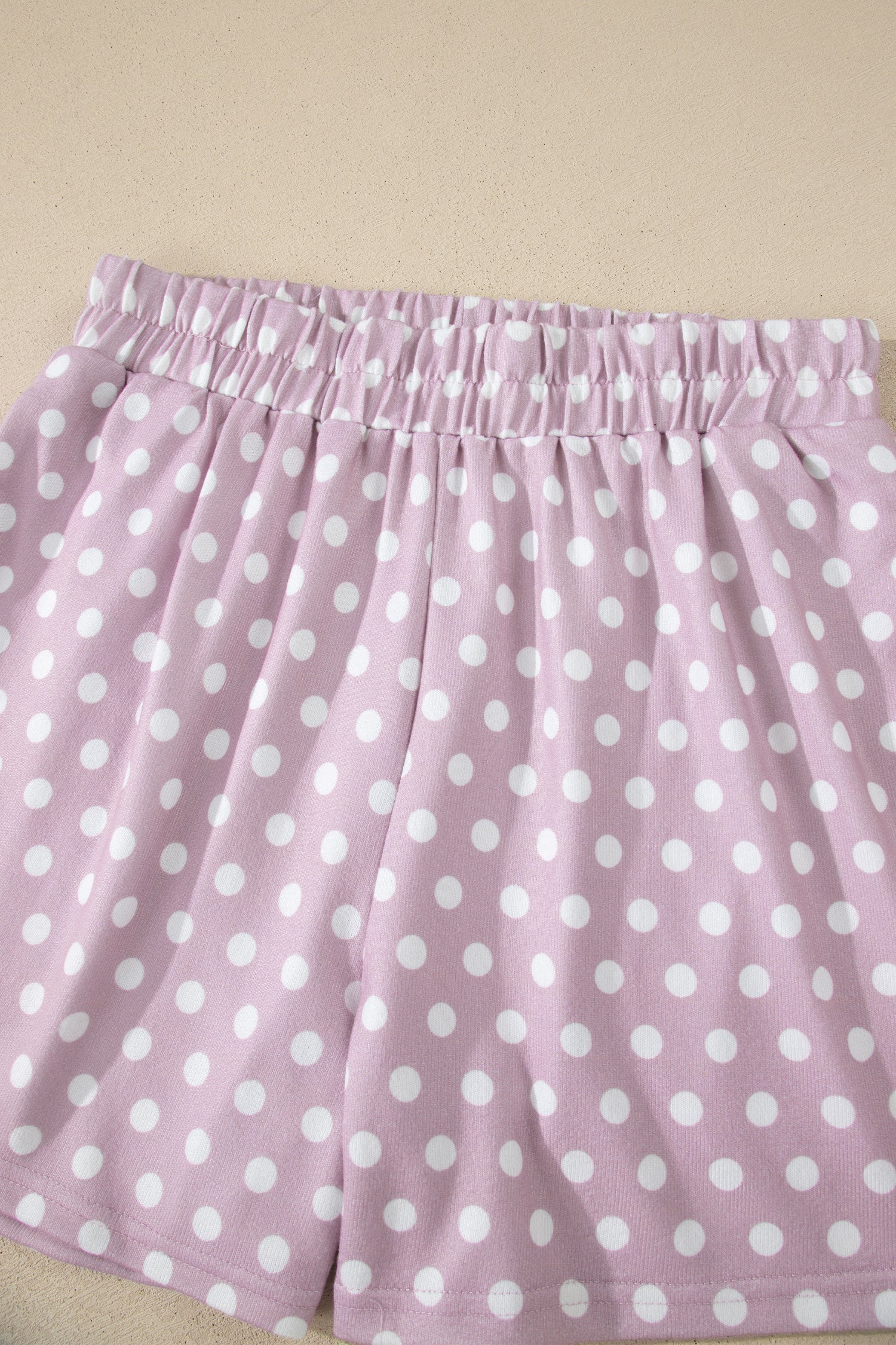 Purple Polka Dot Print Short Set