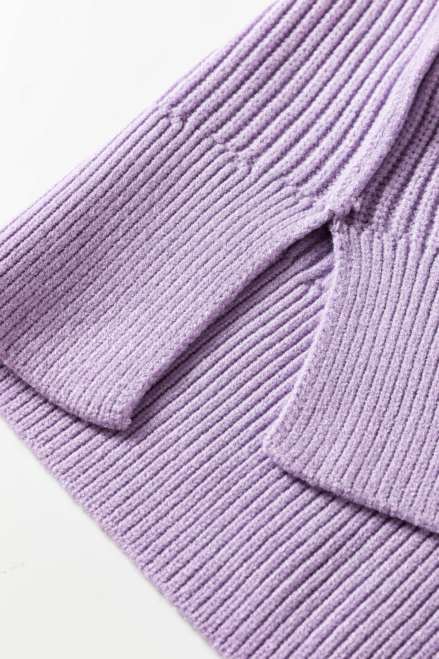 Orchid Bouquet Long Sleeve Ribbed Knit Stand Neck Regular Fit Sweater