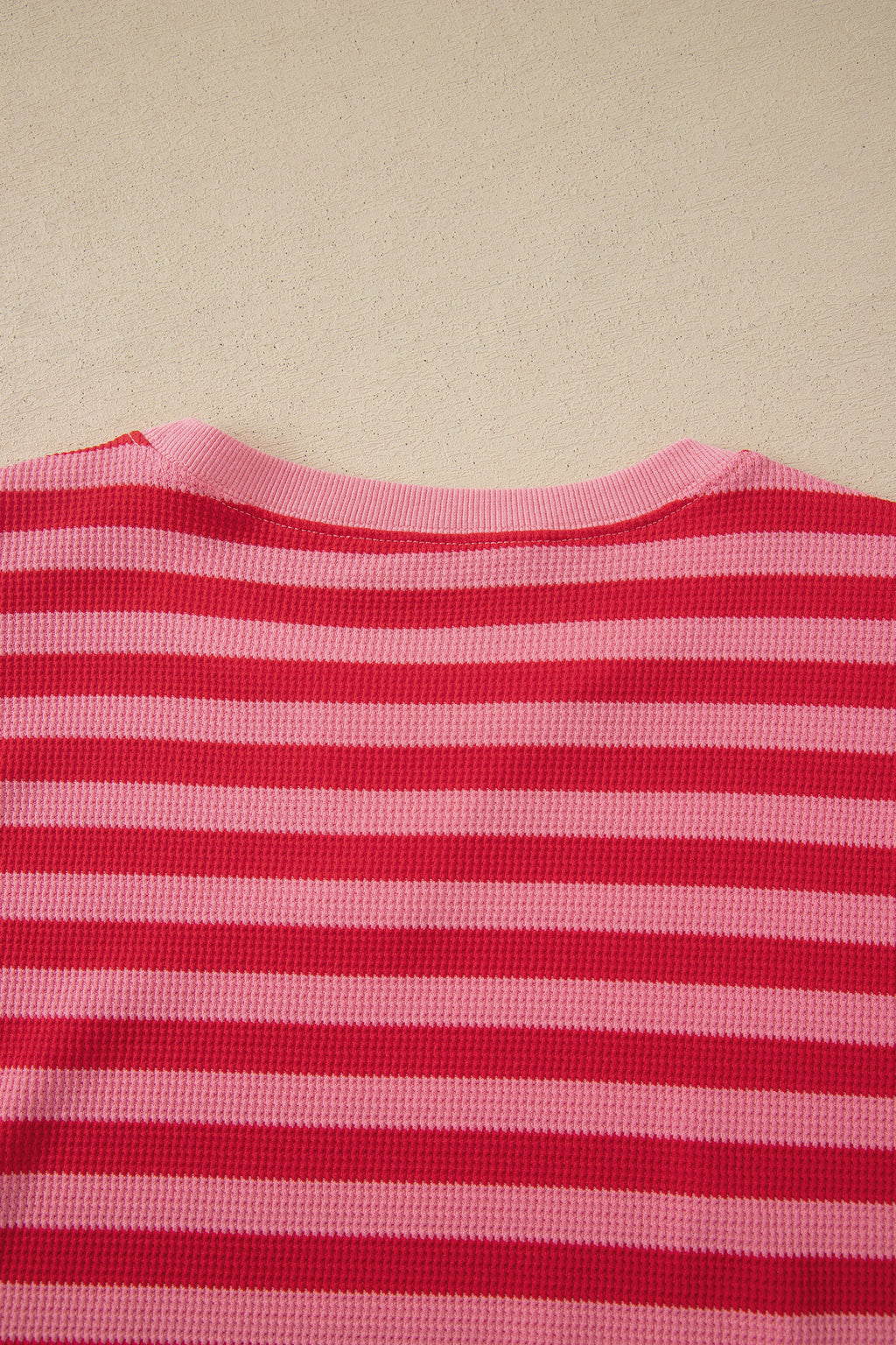 Red Stripe Puff Short Sleeve T Shirt Matching Shorts Set