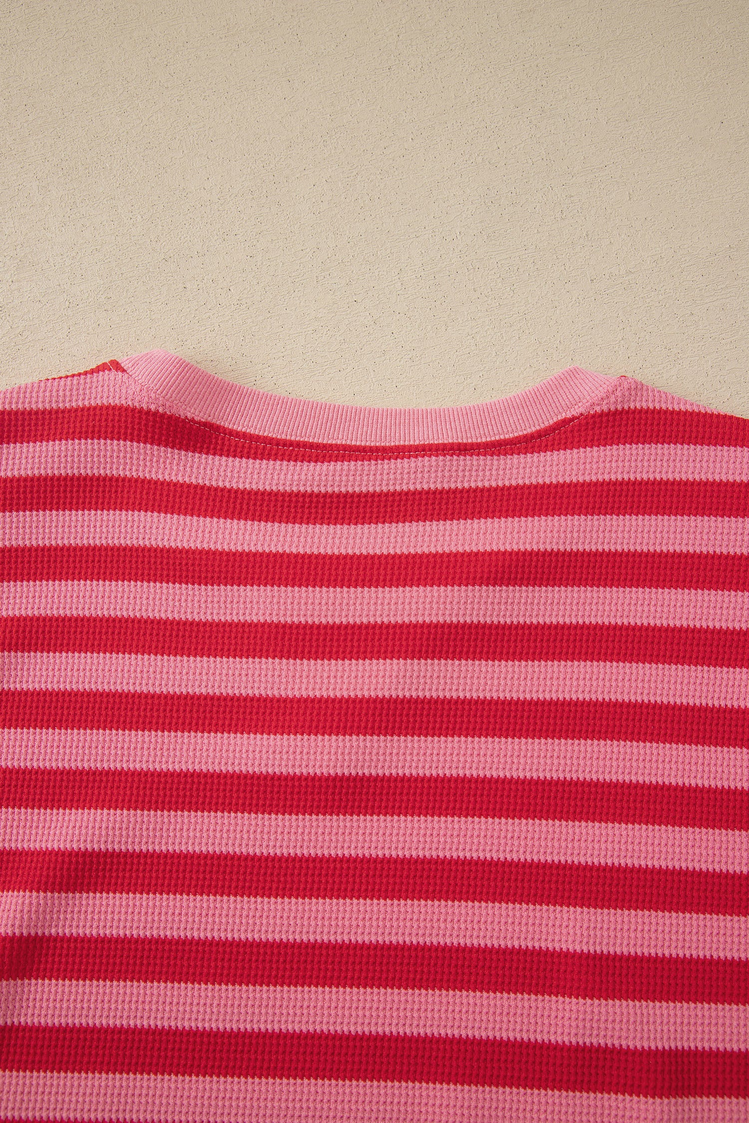 Red Stripe Puff Short Sleeve T Shirt Matching Shorts Set