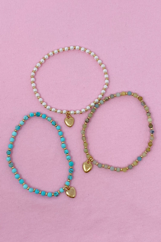 Stone Bead Heart Anklet by Ellisonyoung.com