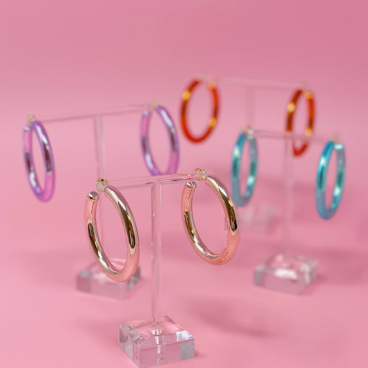 Colored Tube Hoop Earrings by Ellisonyoung.com