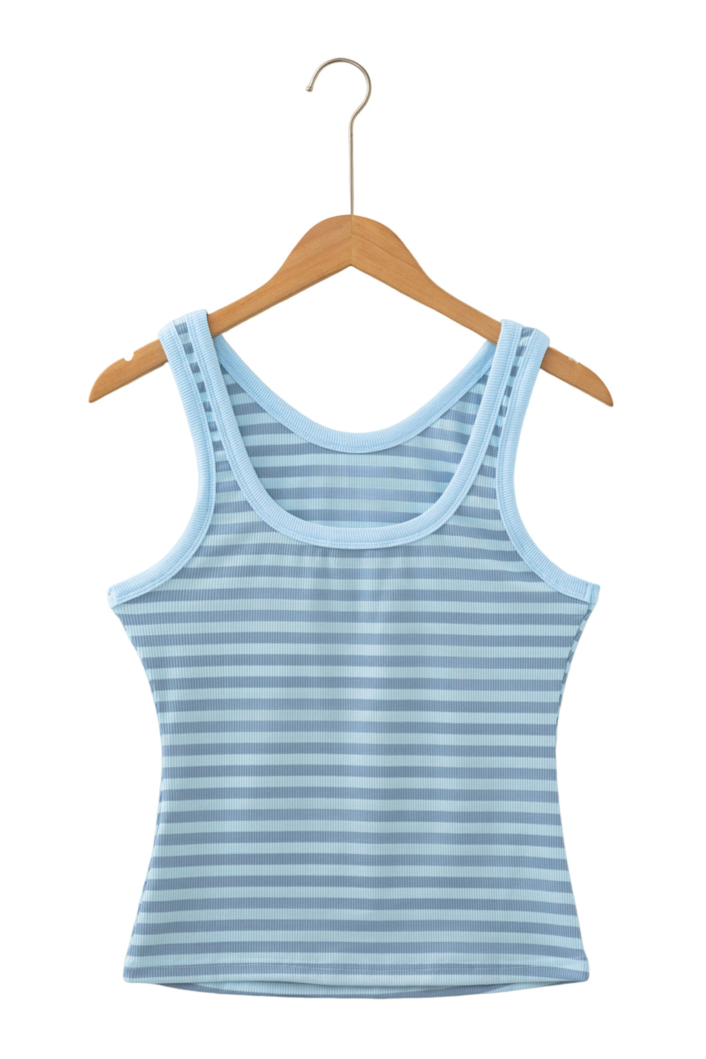 Yellow Stripe Ribbed Knit Slim Tank Top