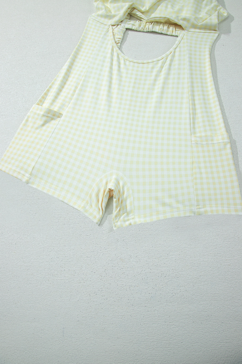 Beau Blue Faux Two Piece Gingham Contrast Patchwork Loose Mini Dress