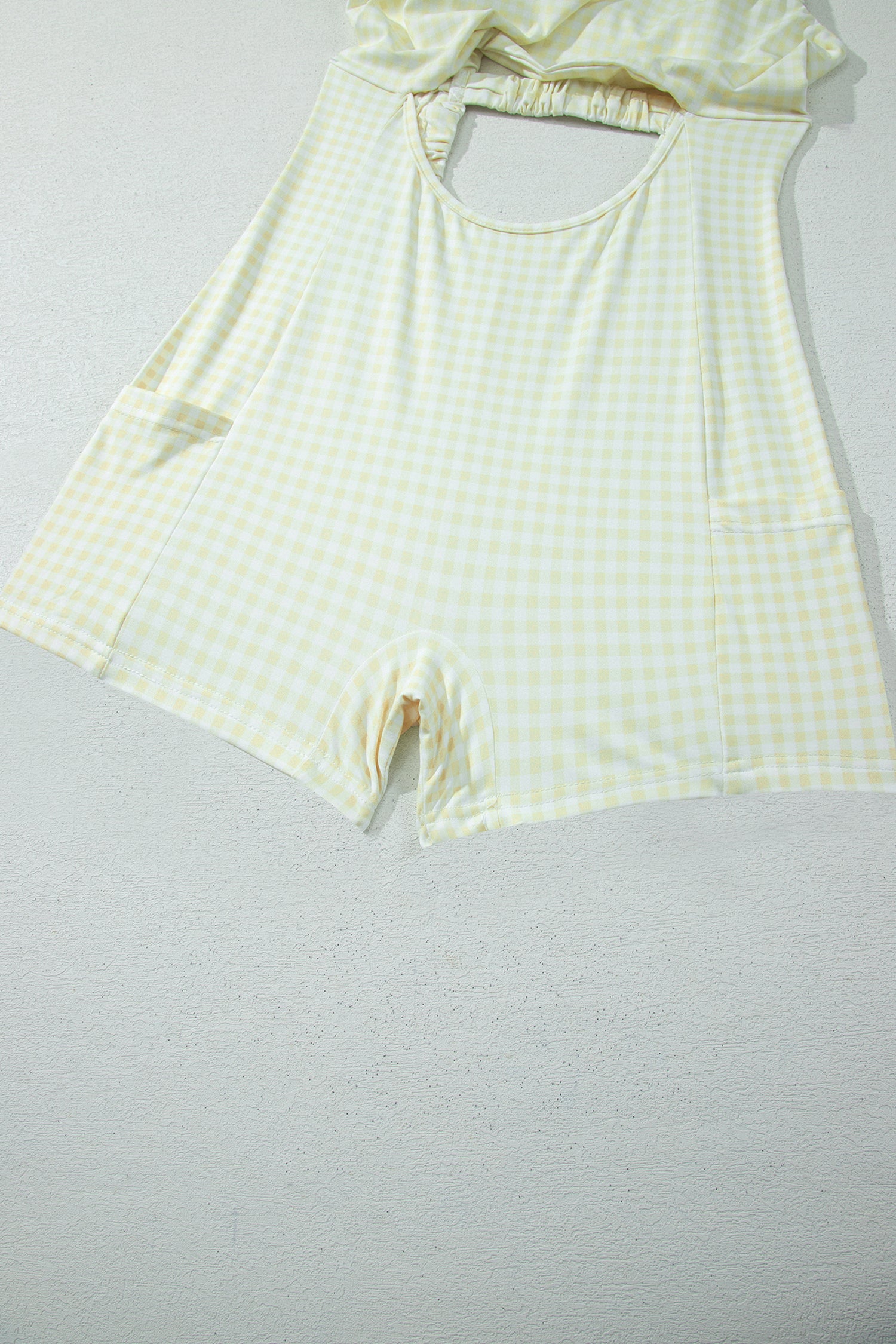Beau Blue Faux Two Piece Gingham Contrast Patchwork Loose Mini Dress