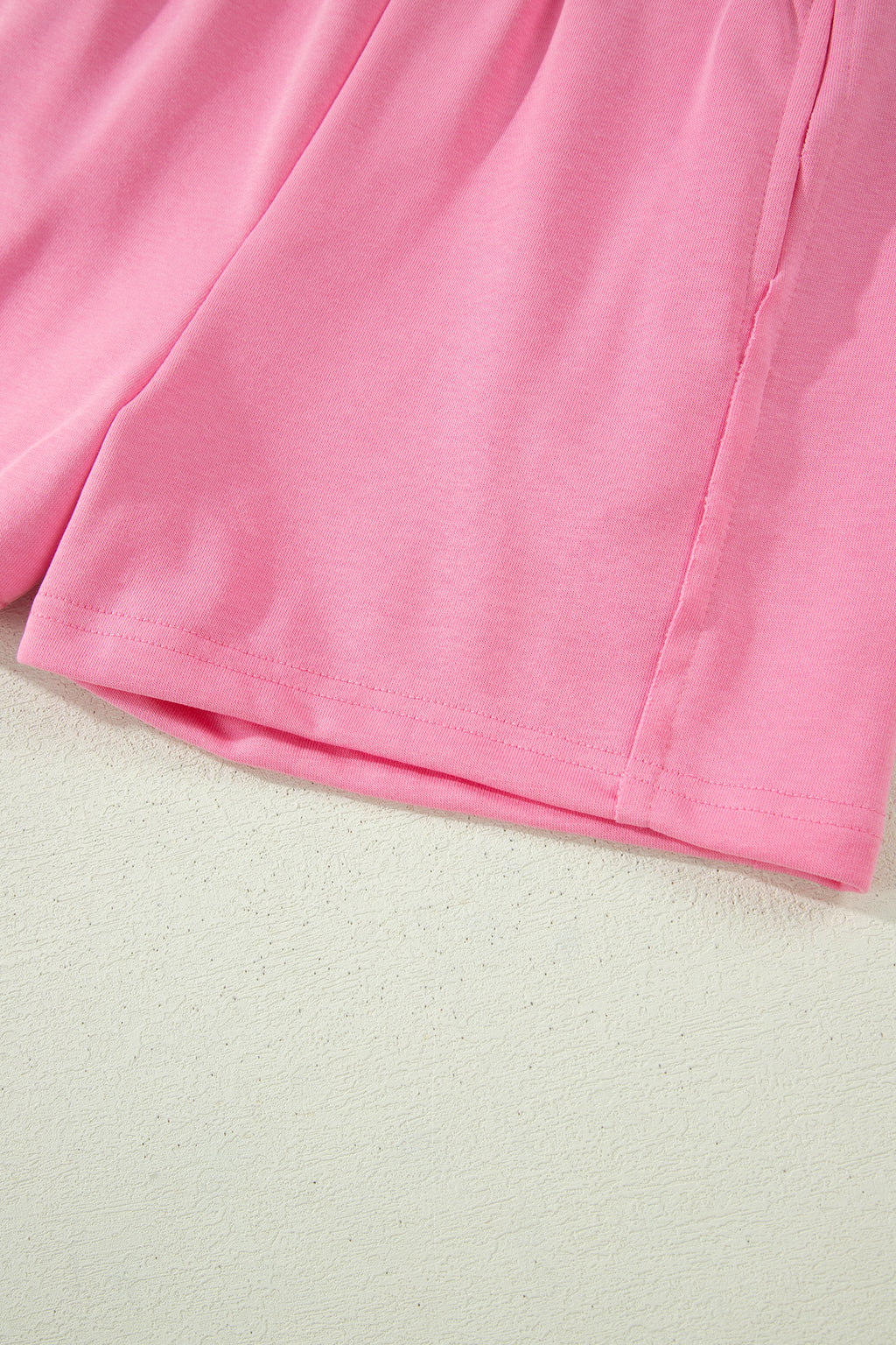 Sachet Pink Slim Tank Top Elastic High Waist Shorts 2pcs Outfit