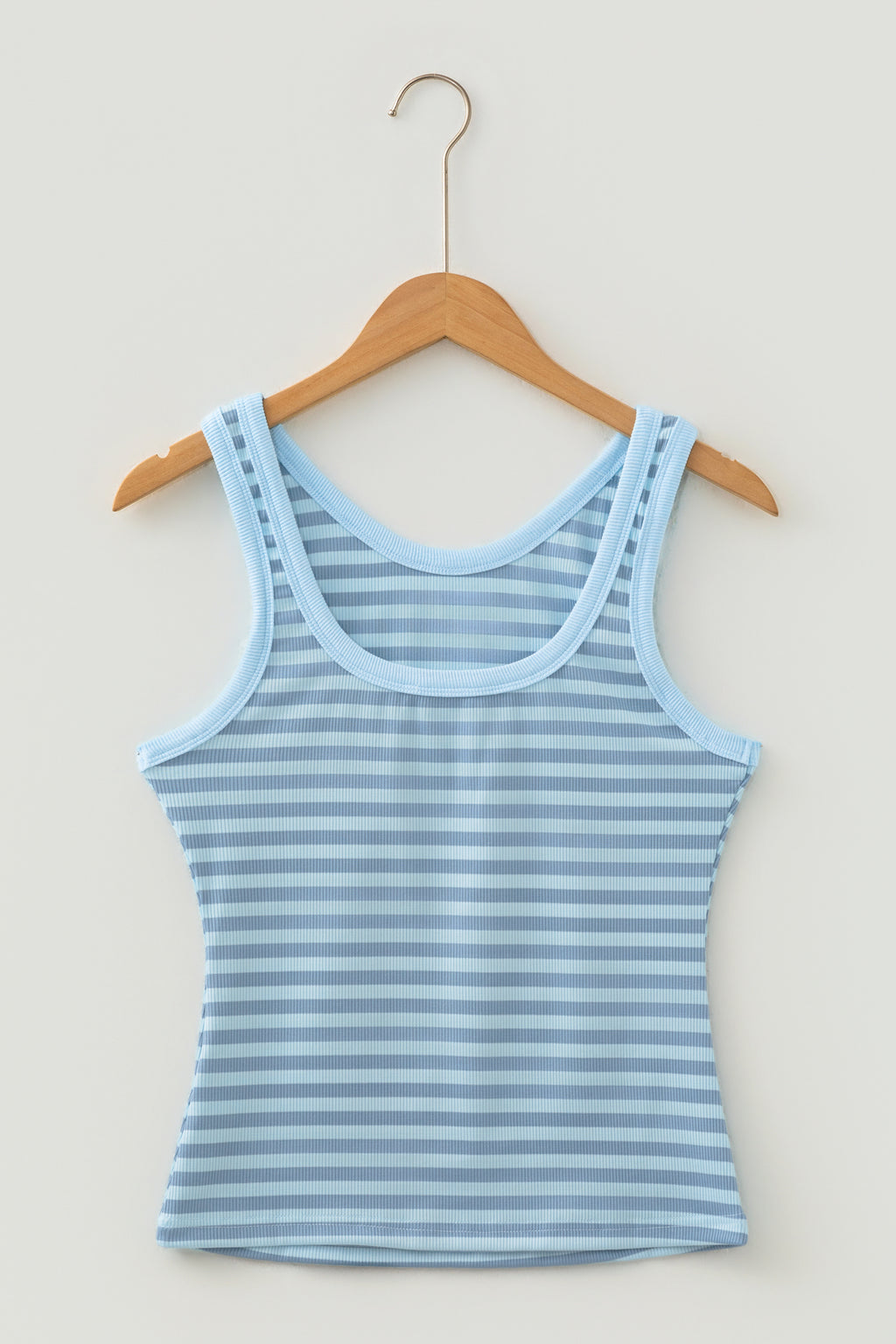 Yellow Stripe Ribbed Knit Slim Tank Top
