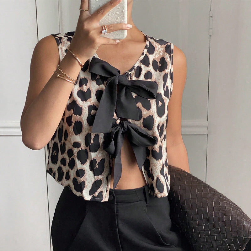 Leopard Print Vest European and American Jacket