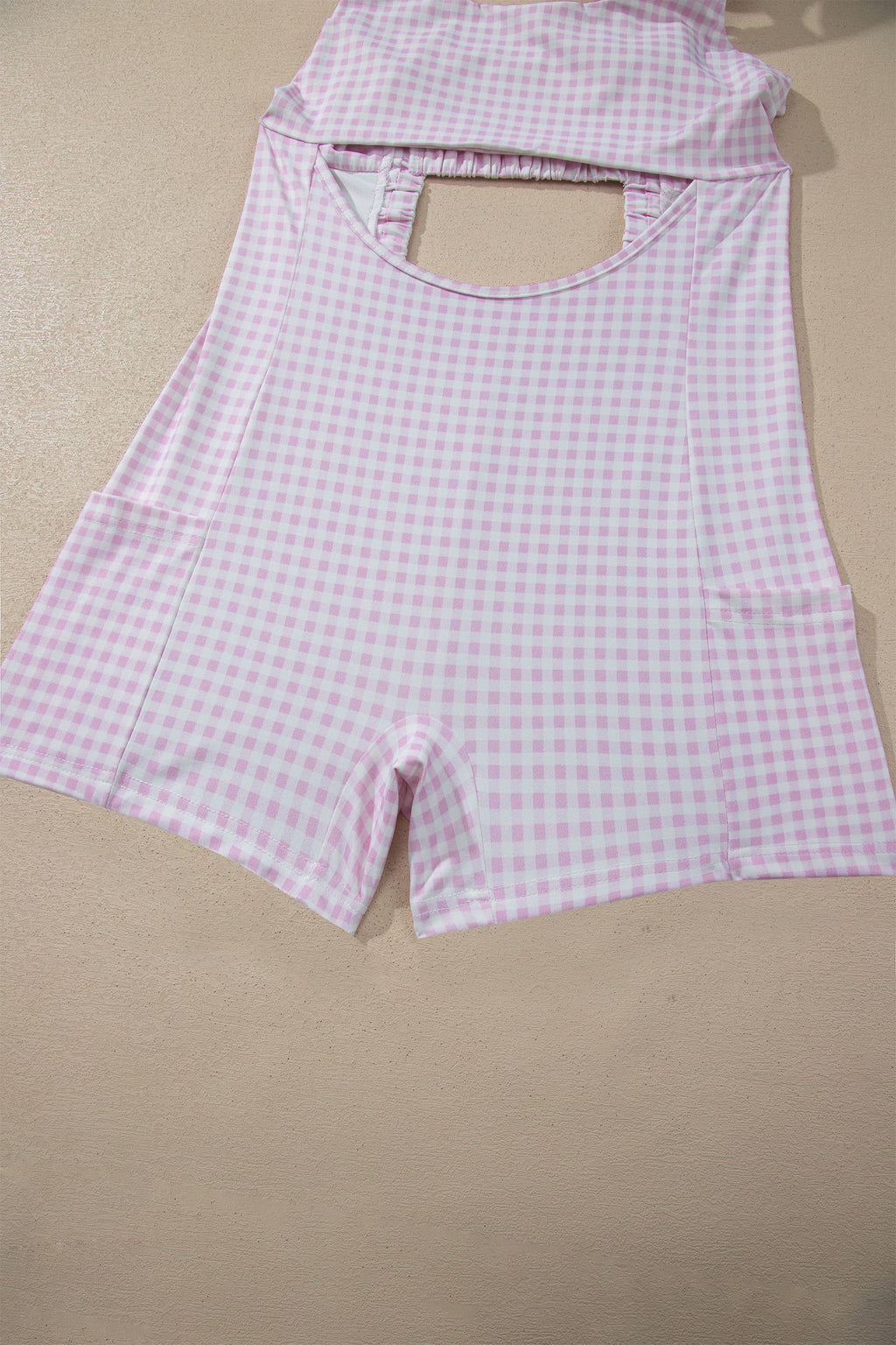 Beau Blue Faux Two Piece Gingham Contrast Patchwork Loose Mini Dress