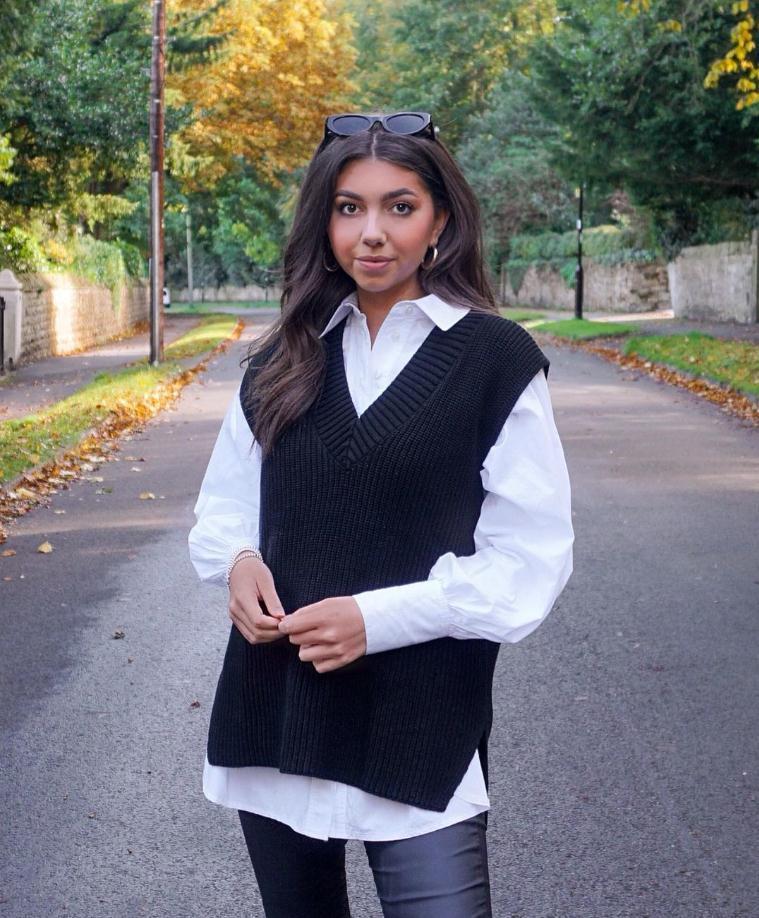 New Autumn And Winter Sweater Tops Solid Color Sweater Vest