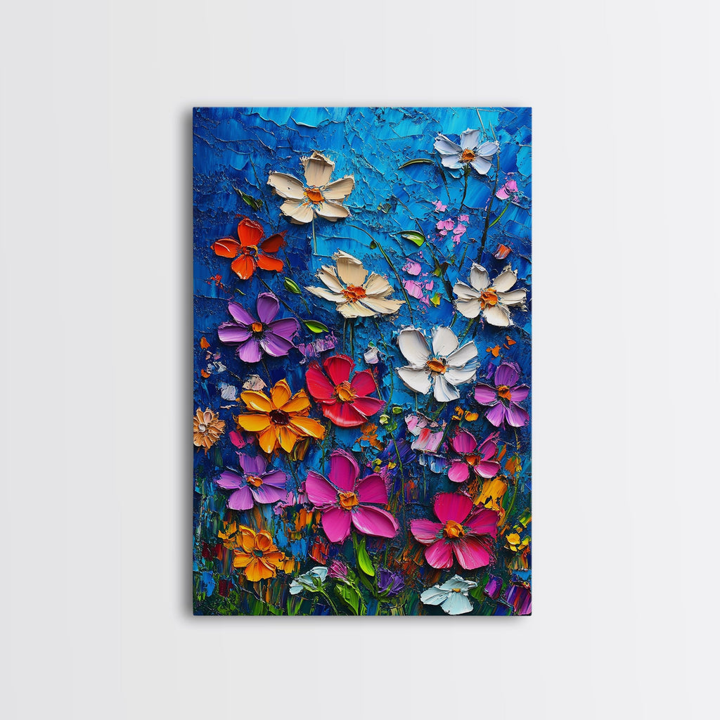 Wildflower Oil Painting Print, Wildflowers Home Decor, Boho Wall Art, Botanical Art, Oil Painting Wall Art, Floral Wall Prints