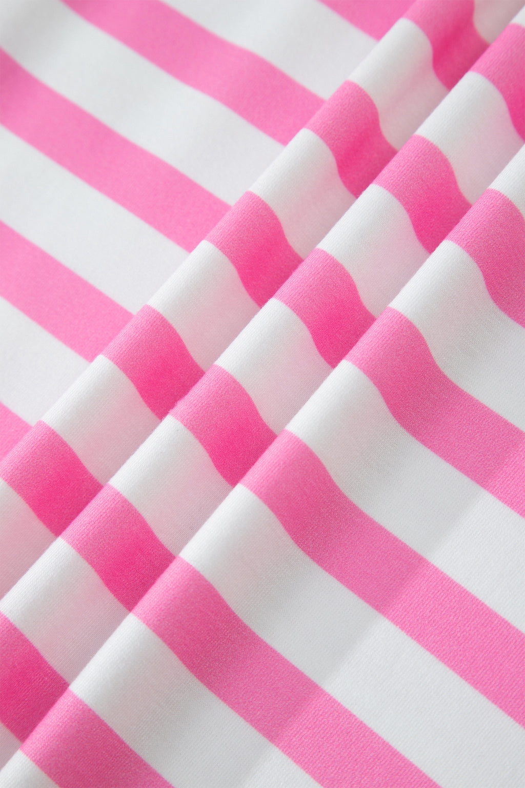 Pink Stripe Colorblock Patched Pocket V Neck Plus Size Tee