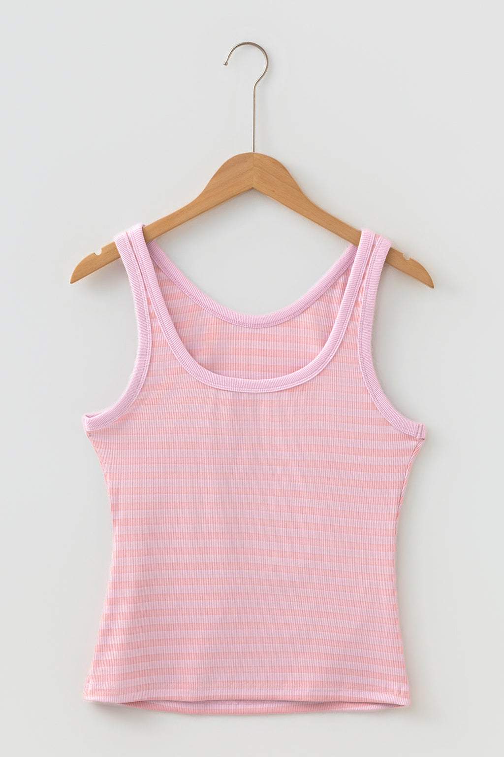Yellow Stripe Ribbed Knit Slim Tank Top