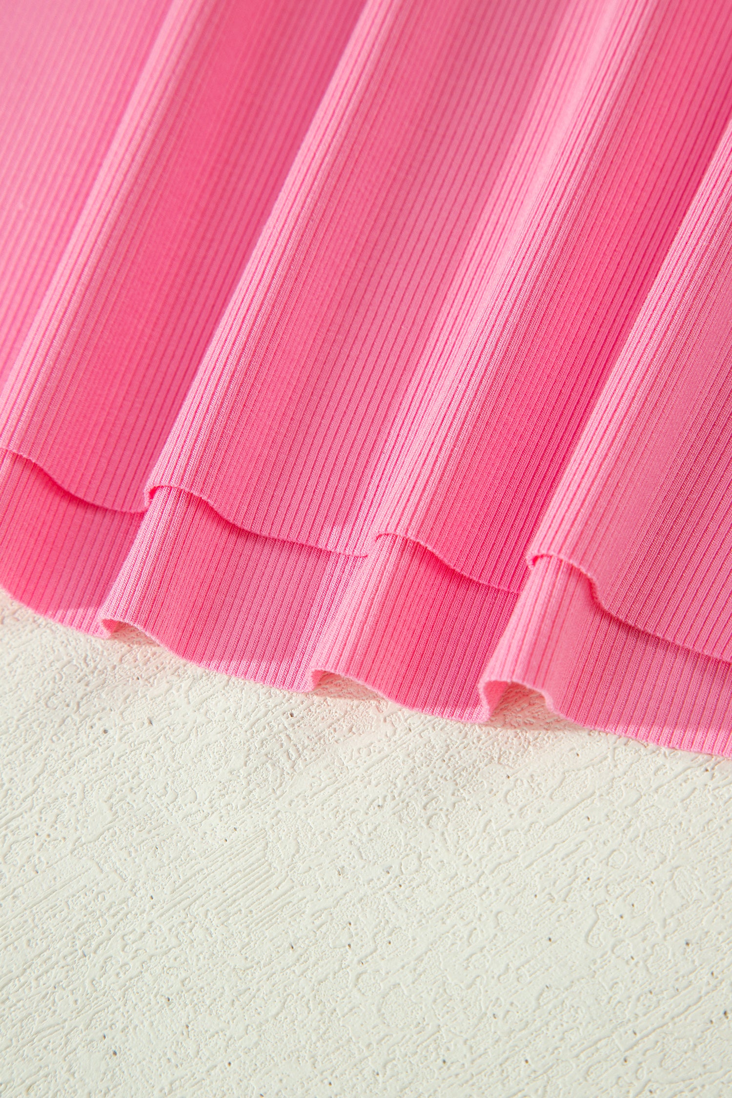 Sachet Pink Slim Tank Top Elastic High Waist Shorts 2pcs Outfit