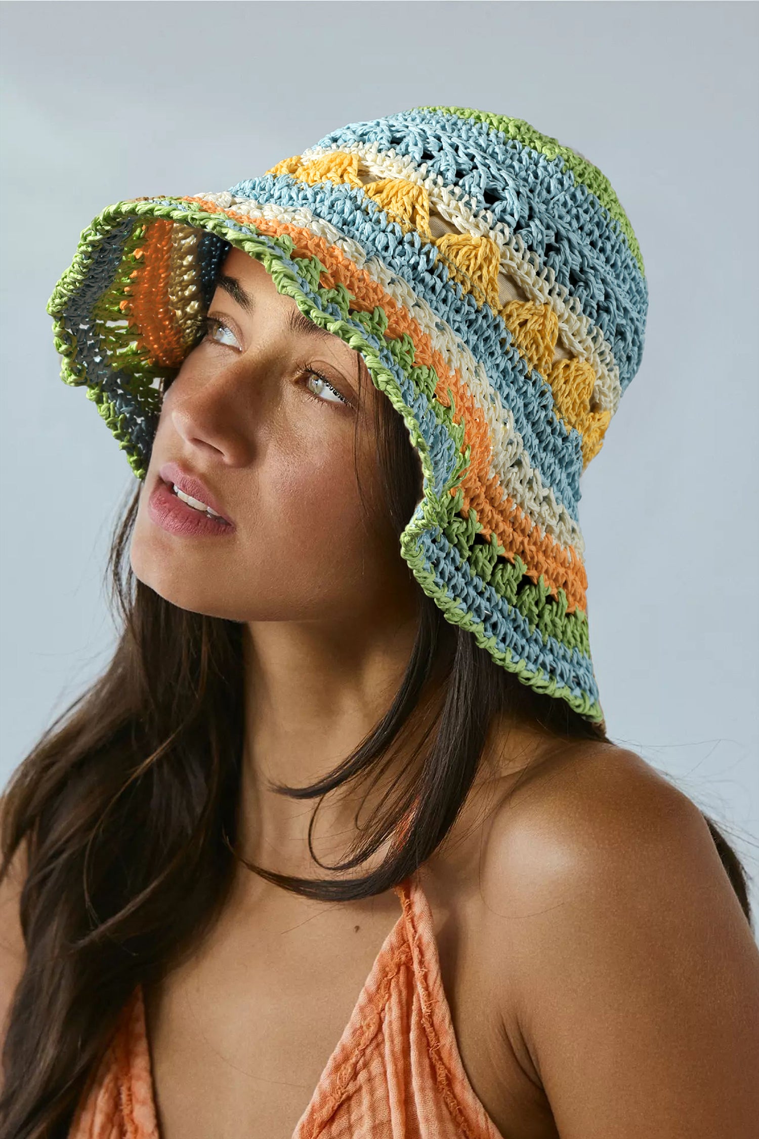 White Papyrus Weaving Straw Fisherman Hat