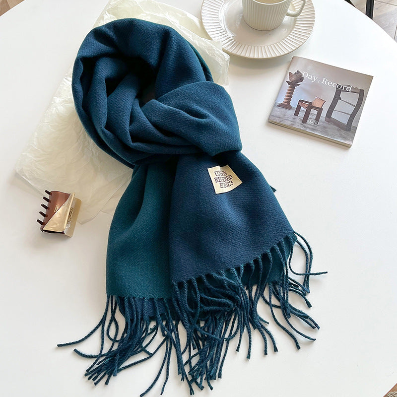 Double-Sided, Winter, Warm, Artificial Cashmere Scarf