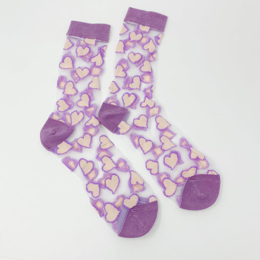 Heartful Love Sheer Socks by Ellisonyoung.com