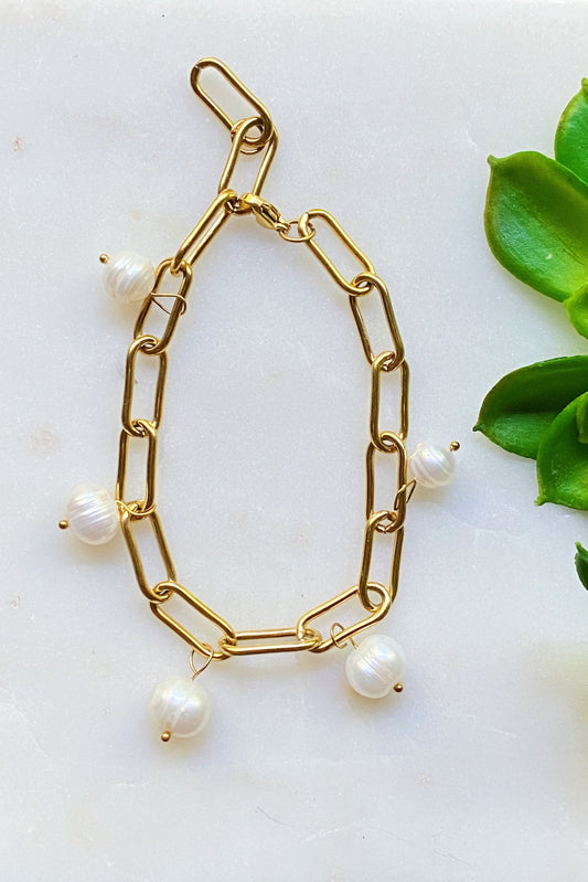 Freshwater Pearl Chain Bracelet by Ellisonyoung.com