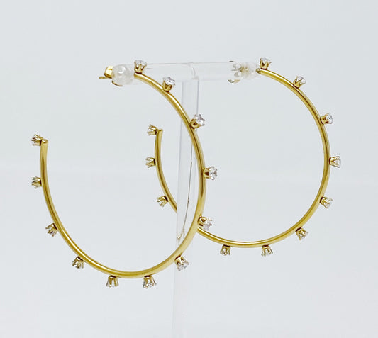 Slim & Jeweled Hoop Earrings by Ellisonyoung.com