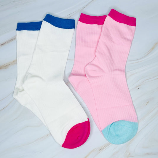 Color Block Socks Set Of 2 by Ellisonyoung.com