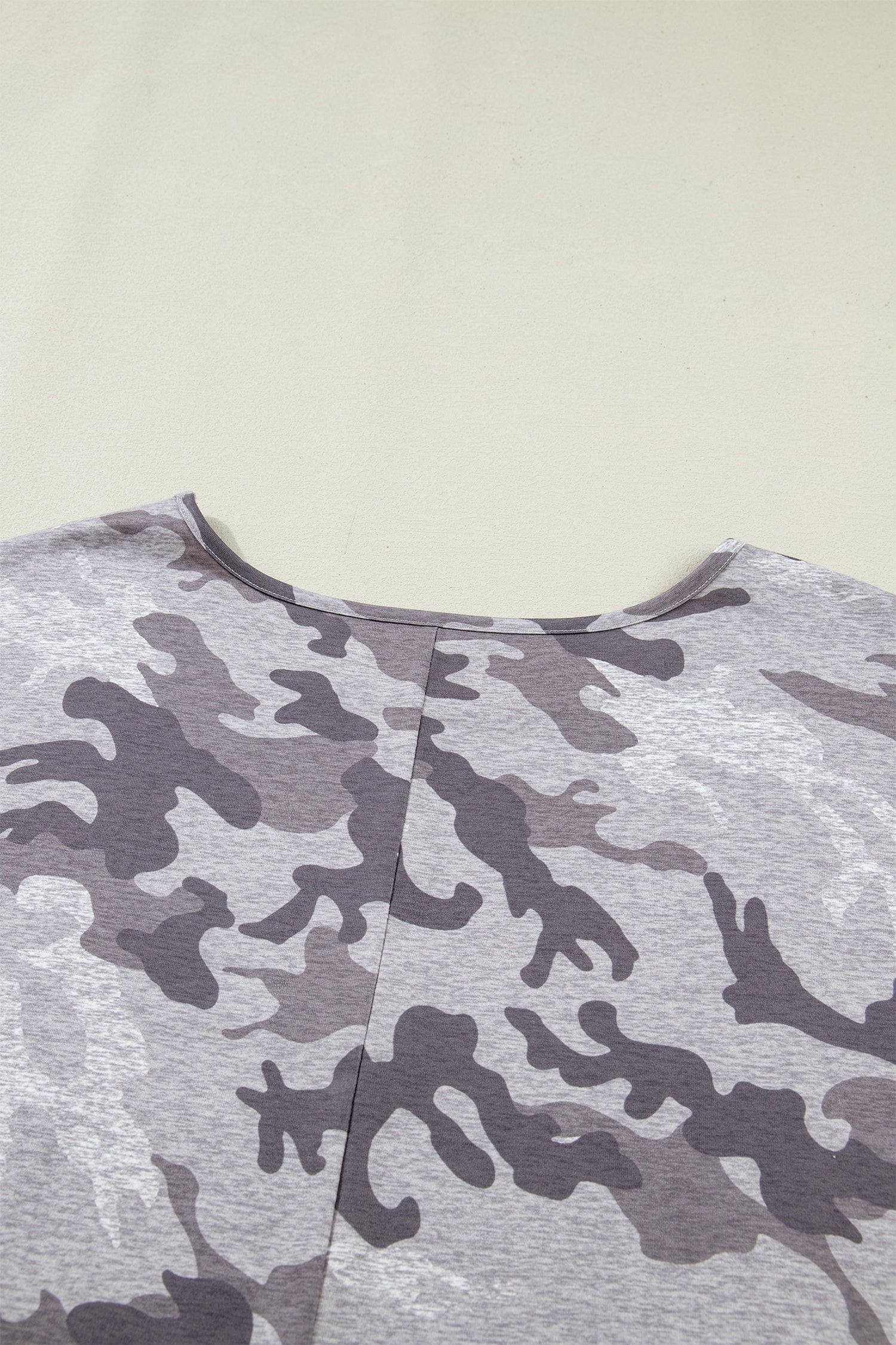 Gray Plus Size Camo Print Casual T Shirt