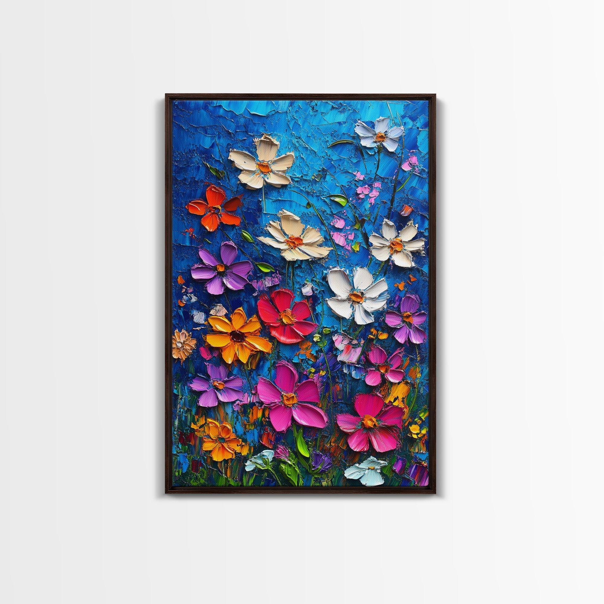 Wildflower Oil Painting Print, Wildflowers Home Decor, Boho Wall Art, Botanical Art, Oil Painting Wall Art, Floral Wall Prints