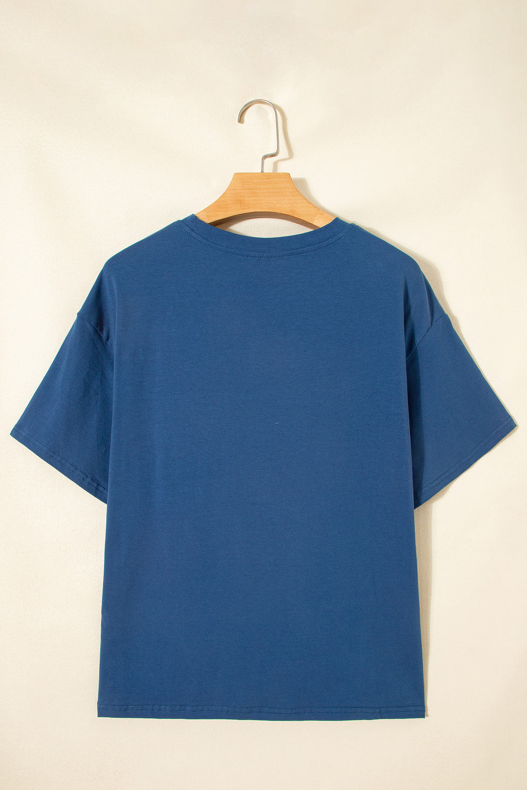 Sail Blue Color Block Chest Pocket Patched Casual Short Sleeve Top