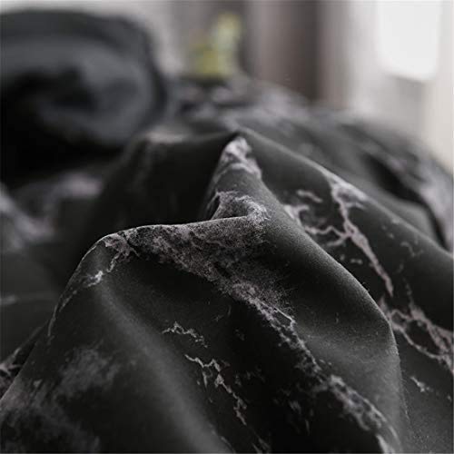 Bsmilly Marble Duvet Covers Queen Size Black Marble Bedding Set with Soft and Warm Brushed Microfiber Men Women Modern Abstract Comforter Cover with Zipper Closure, Queen Size