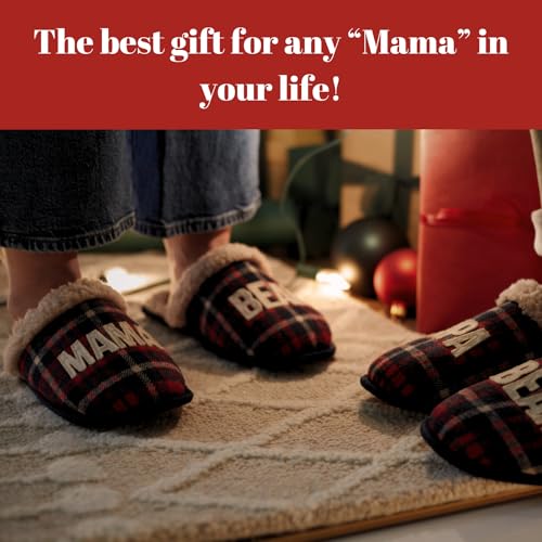 Dearfoams Women’s Gifts for Mom Cute Matching Family Pajama Mama Bear Slipper