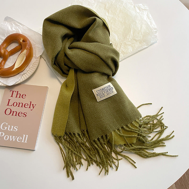 Double-Sided, Winter, Warm, Artificial Cashmere Scarf