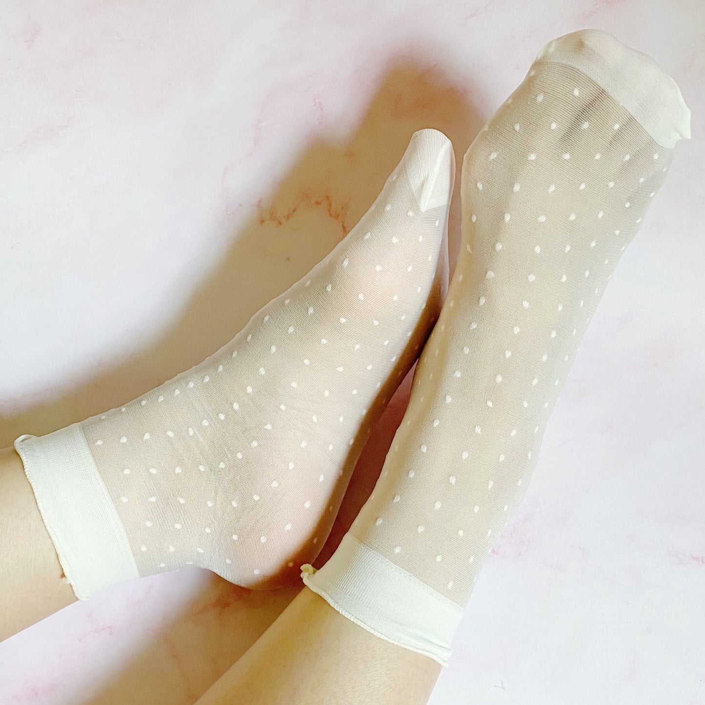 Dots And Strawberries Sheer Socks Set Of 2 Pairs by Ellisonyoung.com