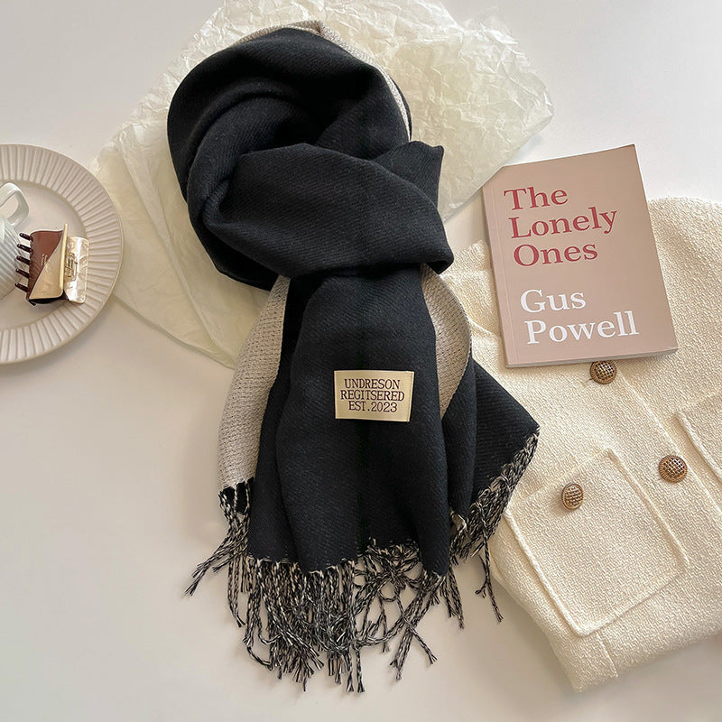 Double-Sided, Winter, Warm, Artificial Cashmere Scarf