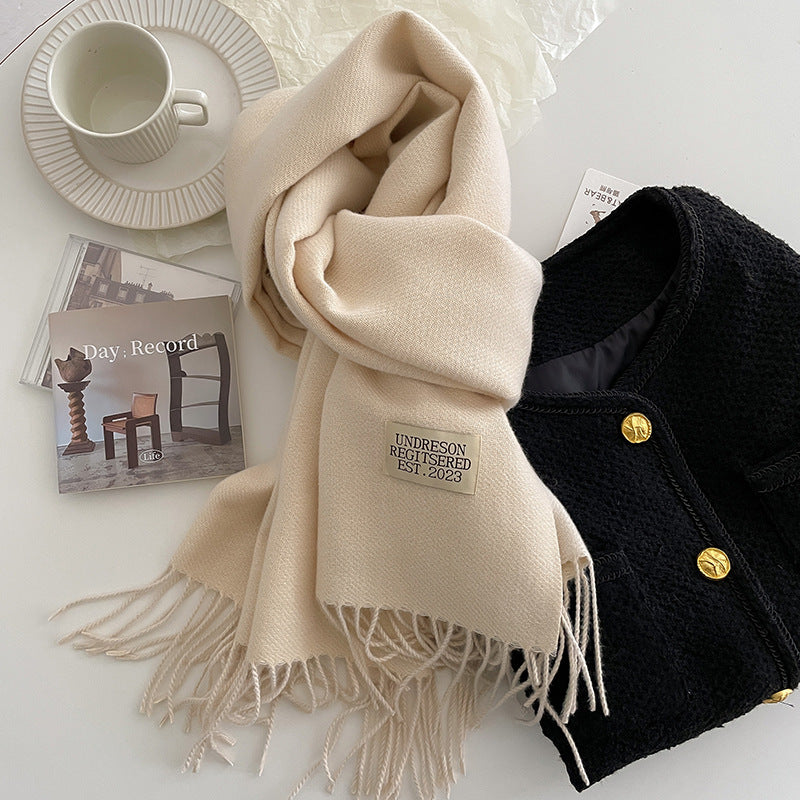 Double-Sided, Winter, Warm, Artificial Cashmere Scarf