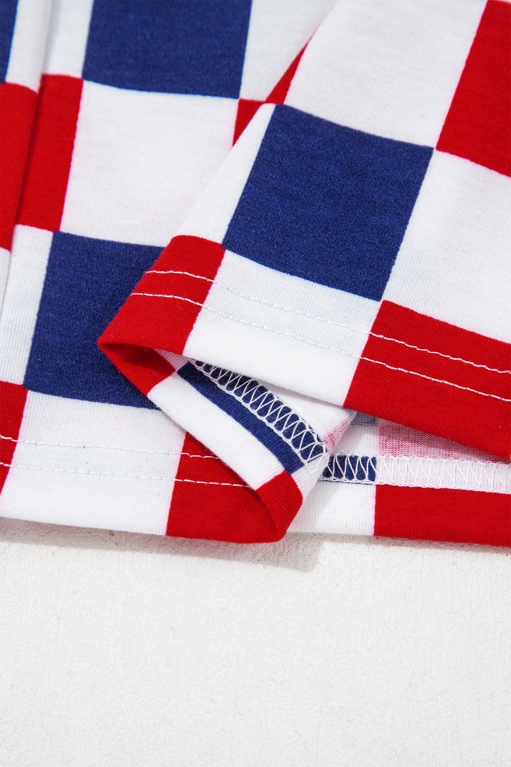 Red 2-Tone Checked Print High Waist Wide Leg Pants