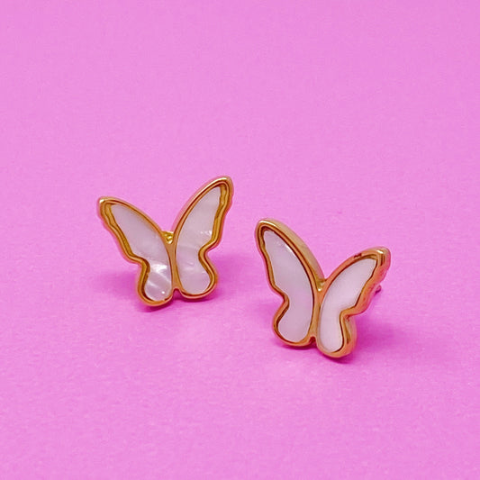 Golden Shell Butterfly Earrings by Ellisonyoung.com