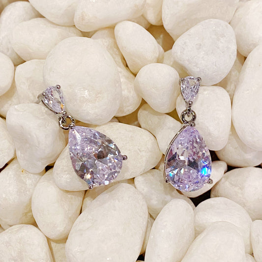 Crystal Clear Teardrop Earrings by Ellisonyoung.com