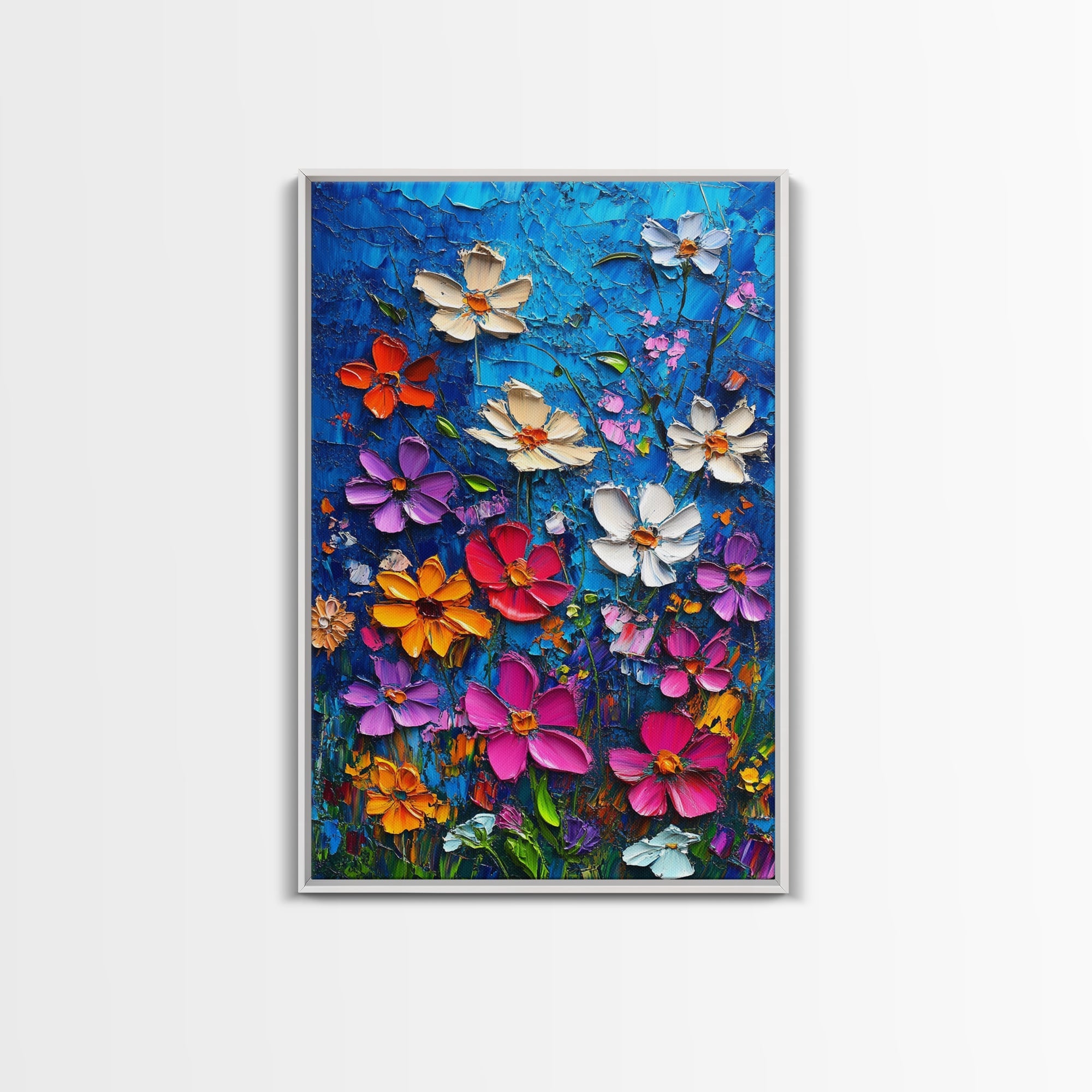 Wildflower Oil Painting Print, Wildflowers Home Decor, Boho Wall Art, Botanical Art, Oil Painting Wall Art, Floral Wall Prints